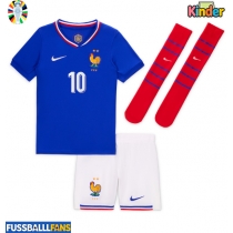 Frankreich Kylian Mbappe #10 Heimtrikotsatz Kinder EM 2024 Kurzarm (+ Kurze Hosen)